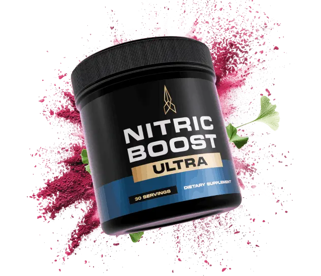Nitric Boost Ultra supplement bottle for energy, stamina, and blood flow